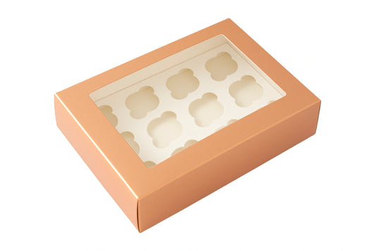 Rose Gold Cupcake Box - 12 Hole