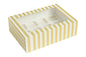 12 Holds Stripe Cupcake Box Iconic Cake Art - Gold
