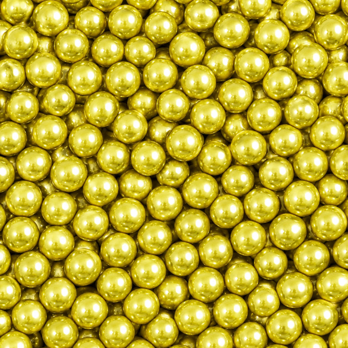 Metallic Gold 1kg Edible Cachous Pearls 6mm - Iconic Sprinkles