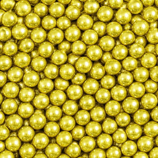 Metallic Gold 1kg Edible Cachous Pearls 6mm - Iconic Sprinkles