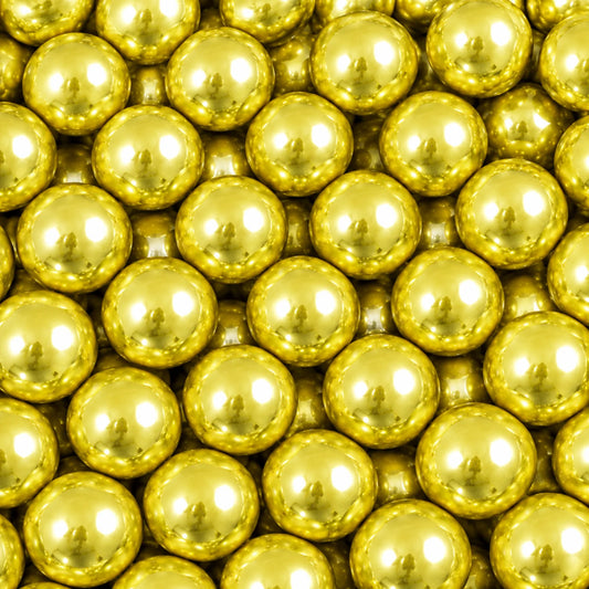 Metallic Gold 1kg Edible Cachous Pearls 10mm - Iconic Sprinkles