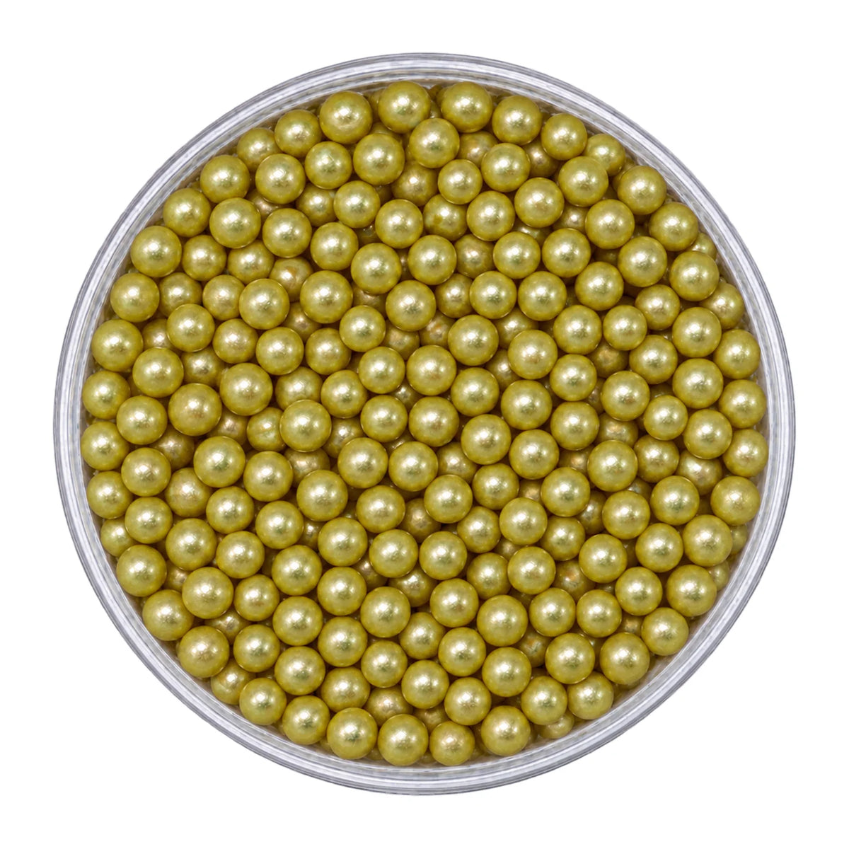 Metallic Gold 4mm Edible Cachous Pearls 100g - Iconic Sprinkles