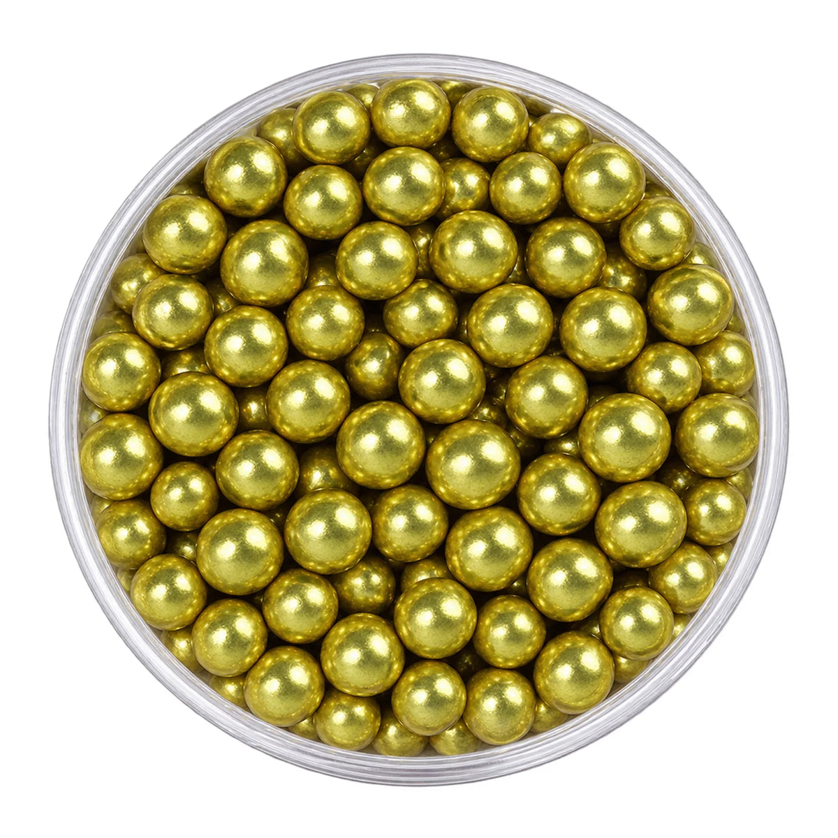 Metallic Gold 8mm Edible Cachous Pearls 100g - Iconic Sprinkles