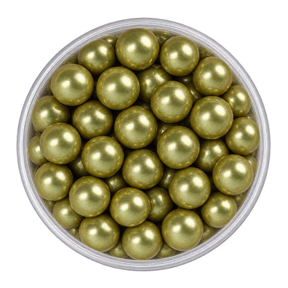 Metallic Gold 100g Edible Cachous Pearls 12mm - Iconic Sprinkles