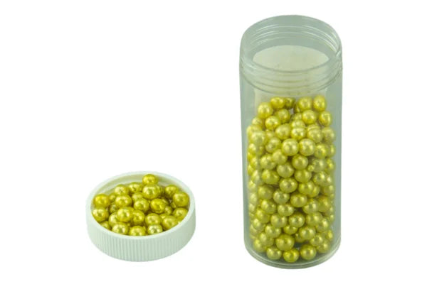 Metallic Gold 20g Edible Cachous Pearls 4mm - Iconic Sprinkles