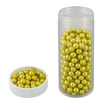 Metallic Gold 20g Edible Cachous Pearls 4mm - Iconic Sprinkles