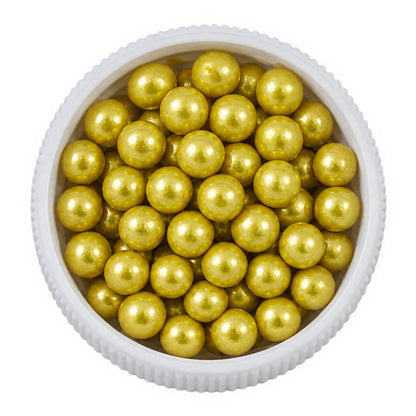 Metallic Gold 20g Edible Cachous Pearls 4mm - Iconic Sprinkles