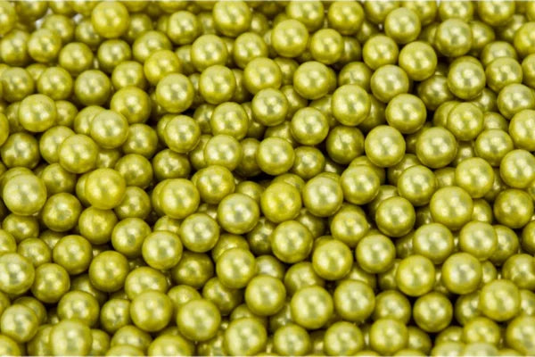 Metallic Gold 20g Edible Cachous Pearls 8mm - Iconic Sprinkles