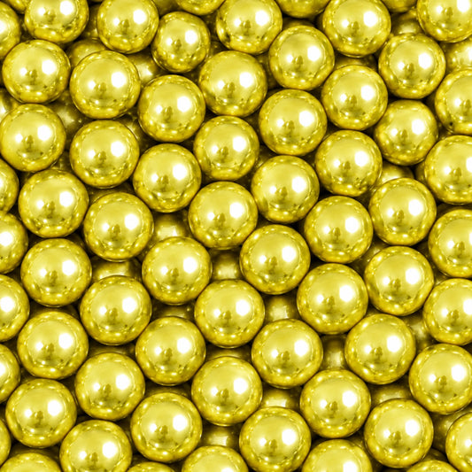 Metallic Gold 20g Edible Cachous Pearls 8mm - Iconic Sprinkles