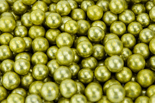 Metallic Gold 20g Edible Cachous Pearls 10mm - Iconic Sprinkles