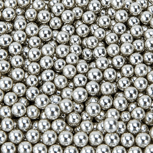Metallic Silver 1kg Edible Cachous Pearls 8mm - Iconic Sprinkles