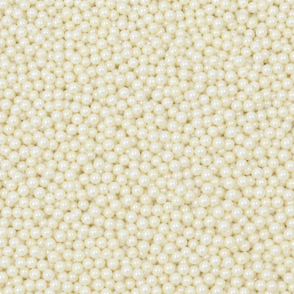White 1kg Pearly Edible Cachous Pearls 2mm - Iconic Sprinkles