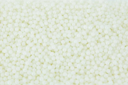White 1kg Pearly Edible Cachous Pearls 4mm - Iconic Sprinkles