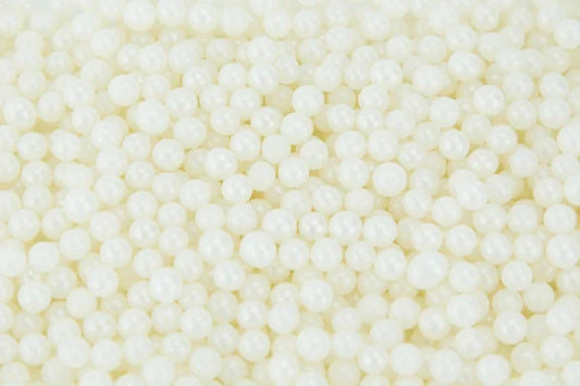 White 1kg Pearly Edible Cachous Pearls 6mm - Iconic Sprinkles