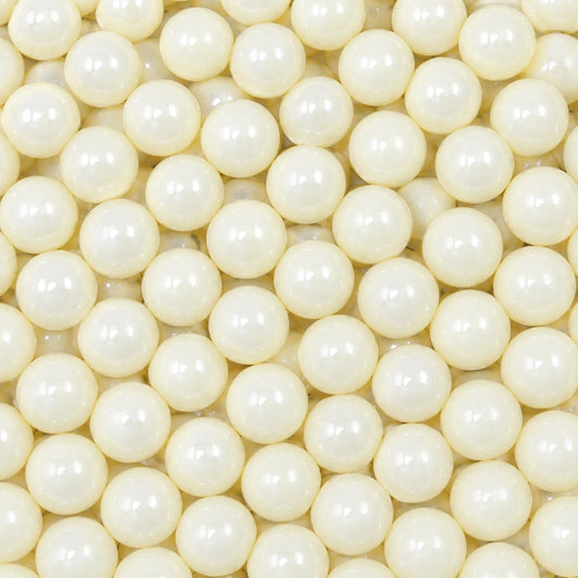White 1kg Pearly Edible Cachous Pearls 8mm - Iconic Sprinkles