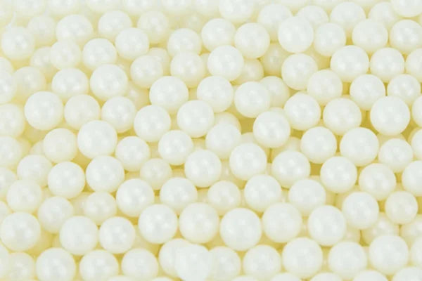 White 1kg Pearly Edible Cachous Pearls 10mm - Iconic Sprinkles