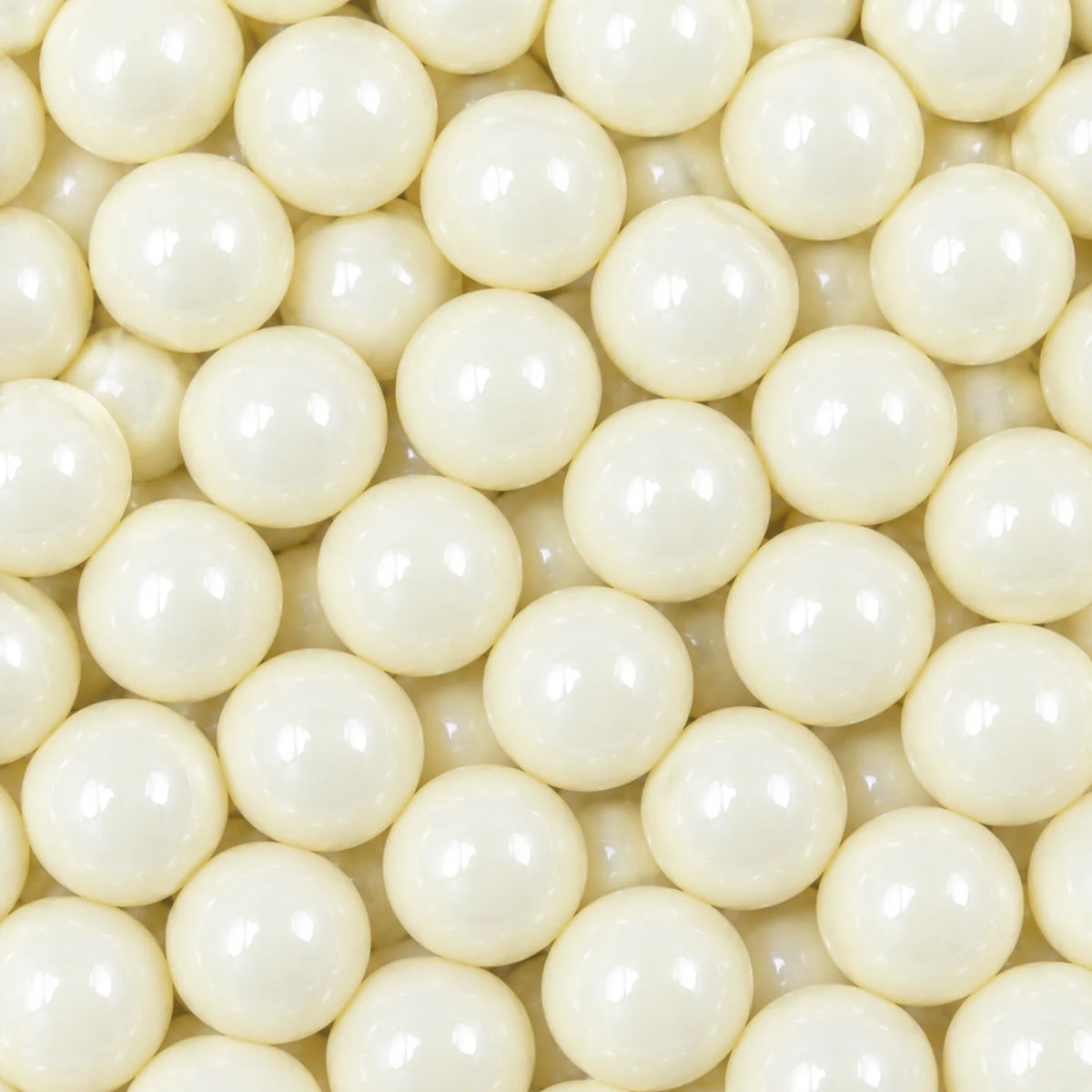 White 1kg Pearly Edible Cachous Pearls 10mm - Iconic Sprinkles