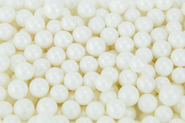 White 1kg Pearly Edible Cachous Pearls 12mm - Iconic Sprinkles