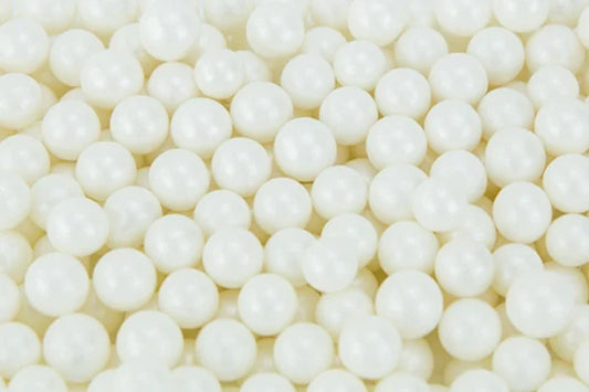 White 1kg Pearly Edible Cachous Pearls 12mm - Iconic Sprinkles
