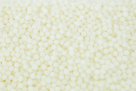 White 1kg Shiny Edible Cachous Pearls 4mm - Iconic Sprinkles