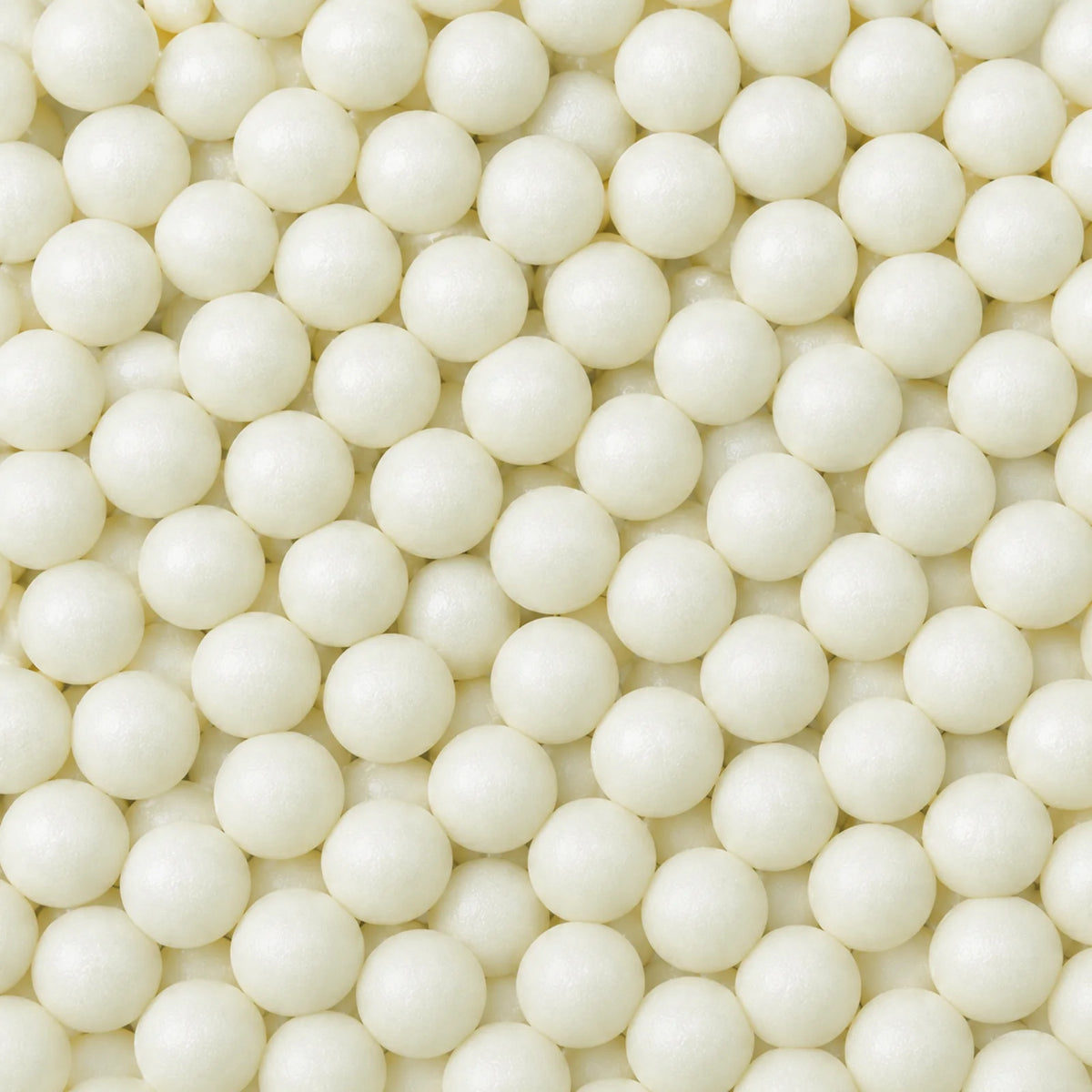 White 1kg Shiny Edible Cachous Pearls 8mm - Iconic Sprinkles