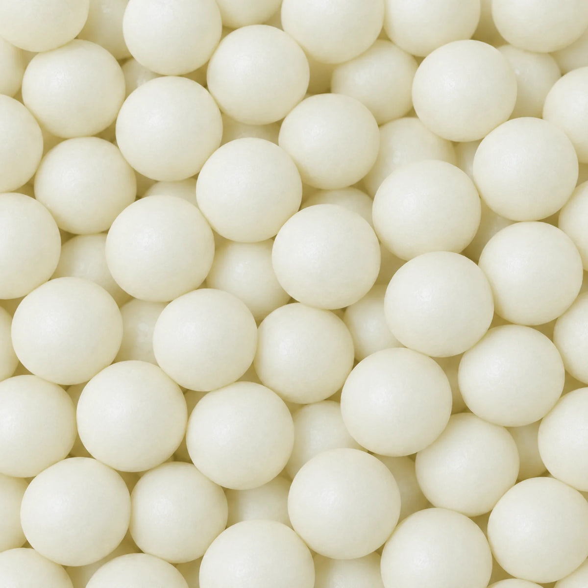 White 1kg Shiny Edible Cachous Pearls 10mm - Iconic Sprinkles