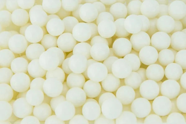 White 1kg Shiny Edible Cachous Pearls 12mm - Iconic Sprinkles