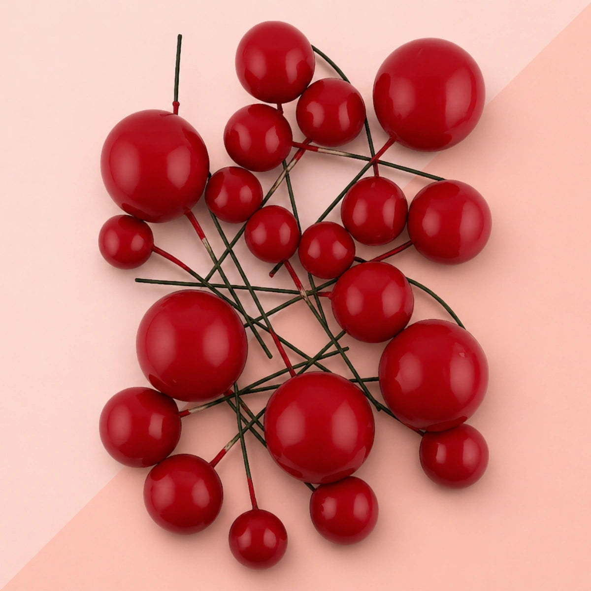 Cherry Red Gloss Ball Topper (20 Pack) - Iconic Cake Art
