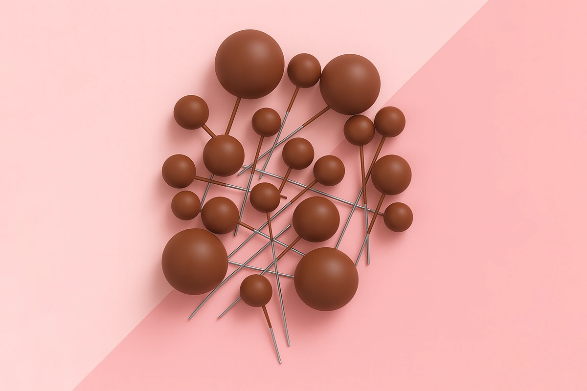 Brown Caramel Matte Ball Toppers (20 Pack) - Iconic Cake Art