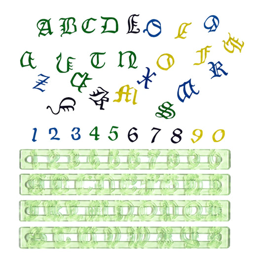 Alphabet and Numbers Upper Case Old English Cutter Set - FMM