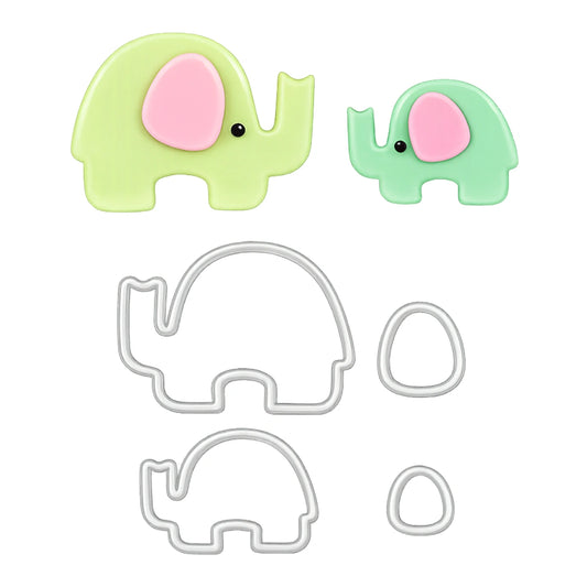Mummy and Baby Elephant Cutter Set - FMM