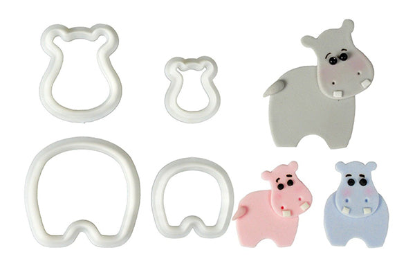 Mummy and Baby Hippo Cutter Set - FMM
