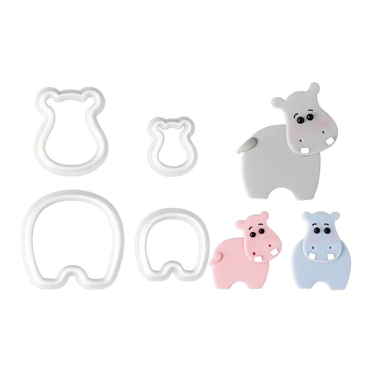 Mummy and Baby Hippo Cutter Set - FMM