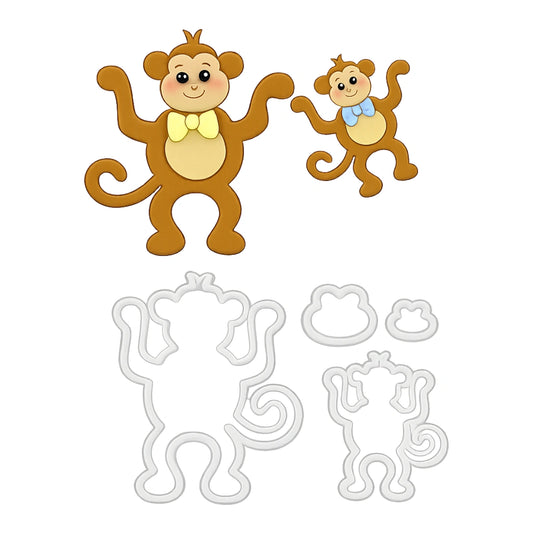 Mummy and Baby Monkey Cutter Set - FMM