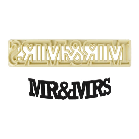 Curved Words Cutter Mr and Mrs - FMM