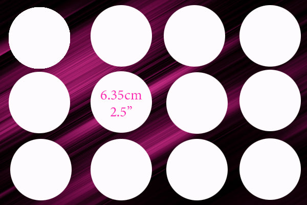 Custom Edible Image Print 2.5 Round 12 to a Page Single - Tasty Images