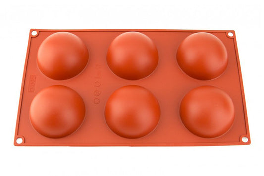 Hemisphere 6 Cavity Silicone Chocolate Mould 70mm - Iconic Cake Art