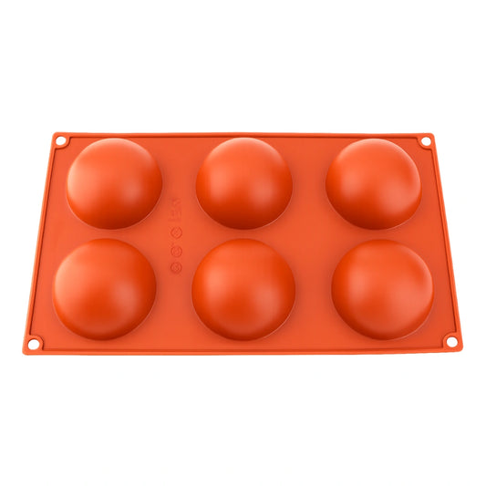 Hemisphere 6 Cavity Silicone Chocolate Mould 70mm - Iconic Cake Art