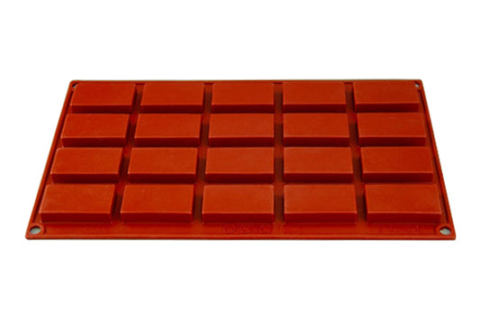 20 Cavity - Rectangle Silicone Soap Cake Cornbread Mould - D-025 - Iconic Cake Art