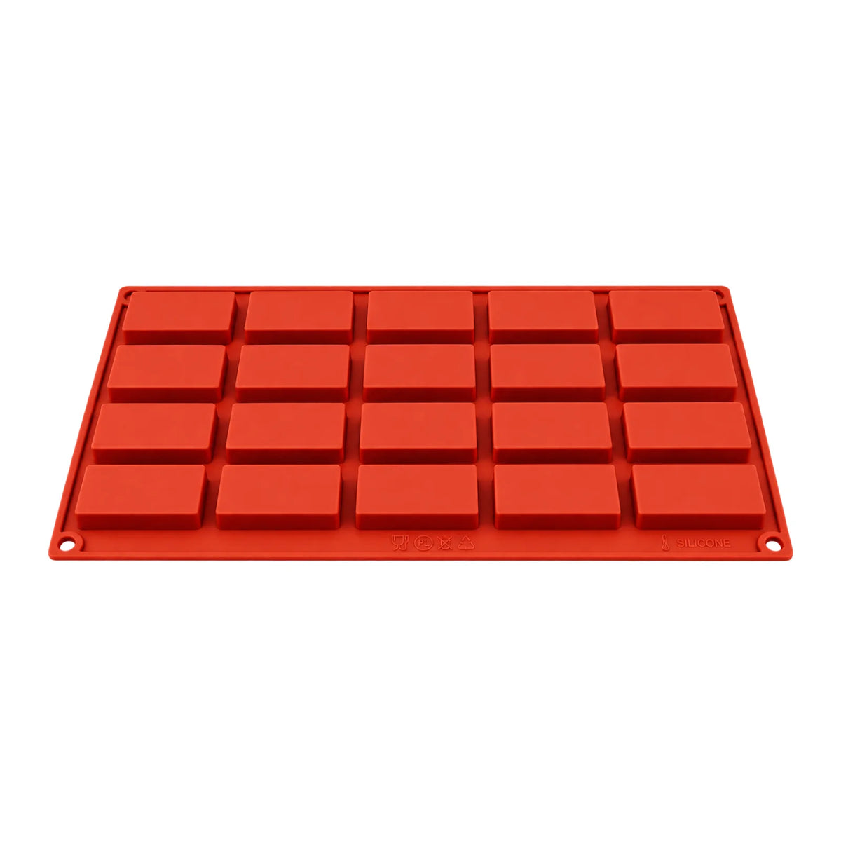 20 Cavity - Rectangle Silicone Soap / Cake / Cornbread Mold - D-025
