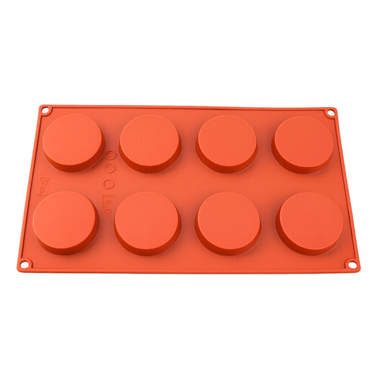 8 Cavity - Flat Disc Silicone Chocolate Mould - D-029