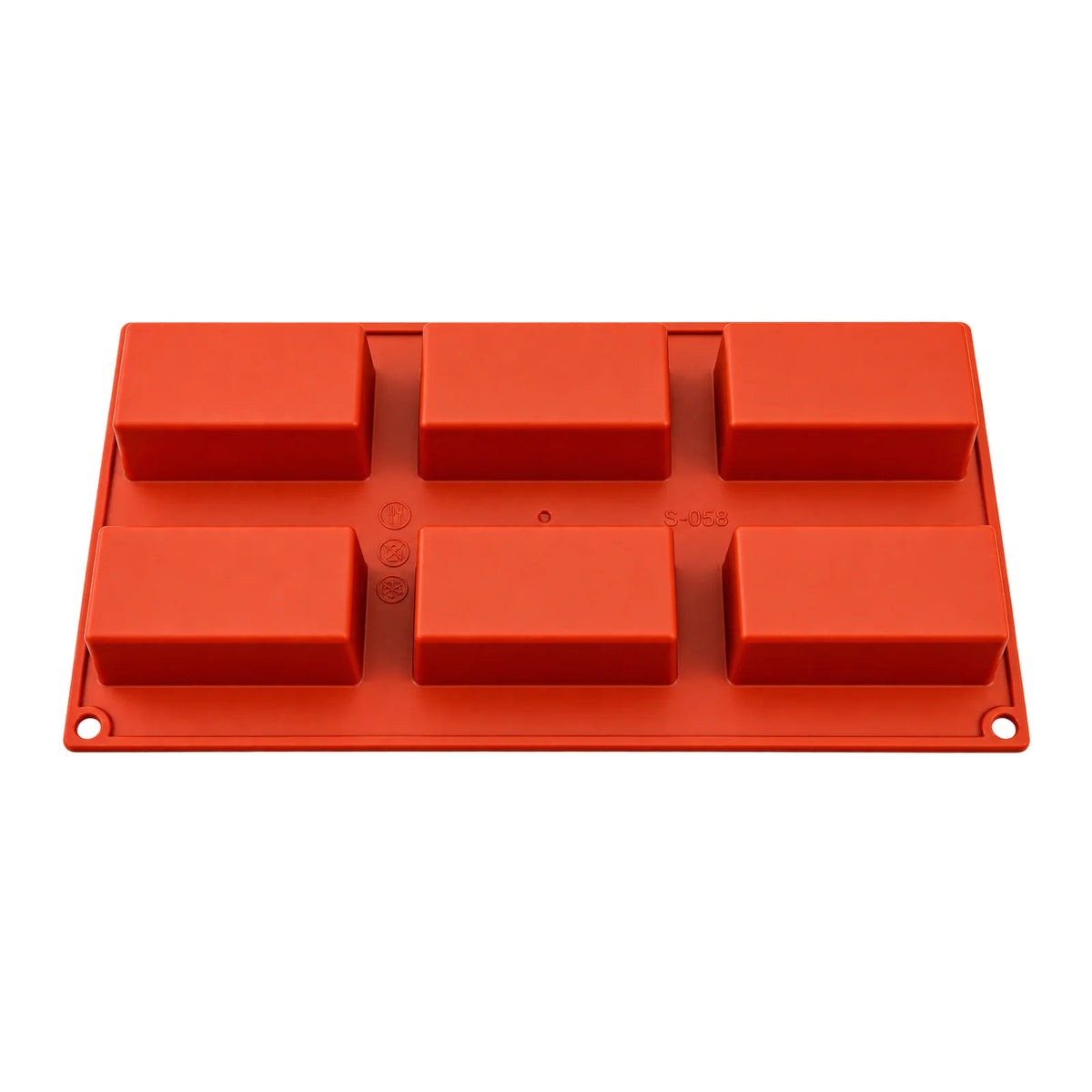 6 Cavity - Rectangle Soap Bar Silicone Chocolate Mold- D-099