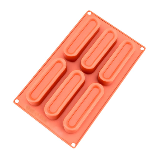 Long Oval 6 Cavity Silicone Chocolate Mould - Iconic Cake Art