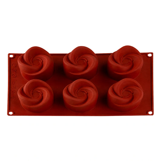 Round Swirl 6 Cavity Silicone Chocolate Mould - Iconic Cake Art