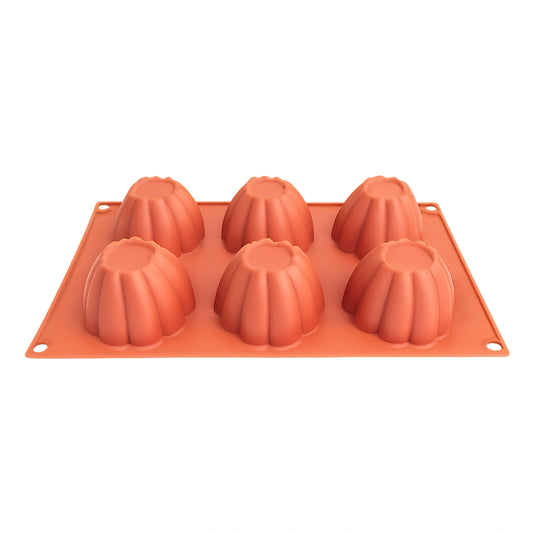 Fluted 6 Cavity Silicone Mould - Iconic Cake Art