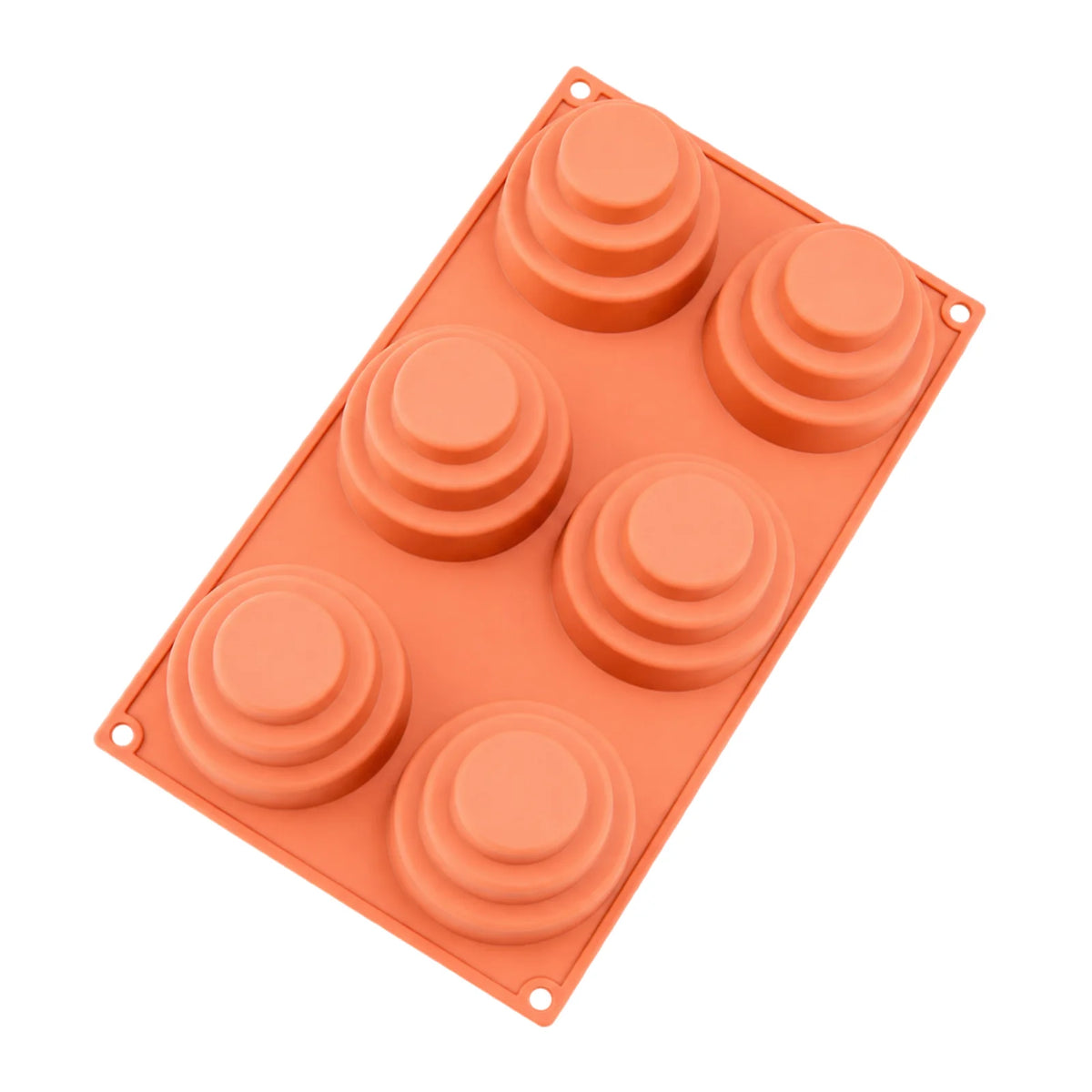 6 Cavity - Flat Top Circle Silicone Chocolate Mold D-124