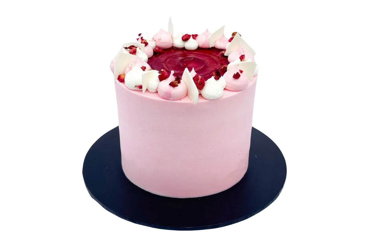 White Mud Cake with Buttercream and Raspberry Jam 7 Inch - Iconic Bakery