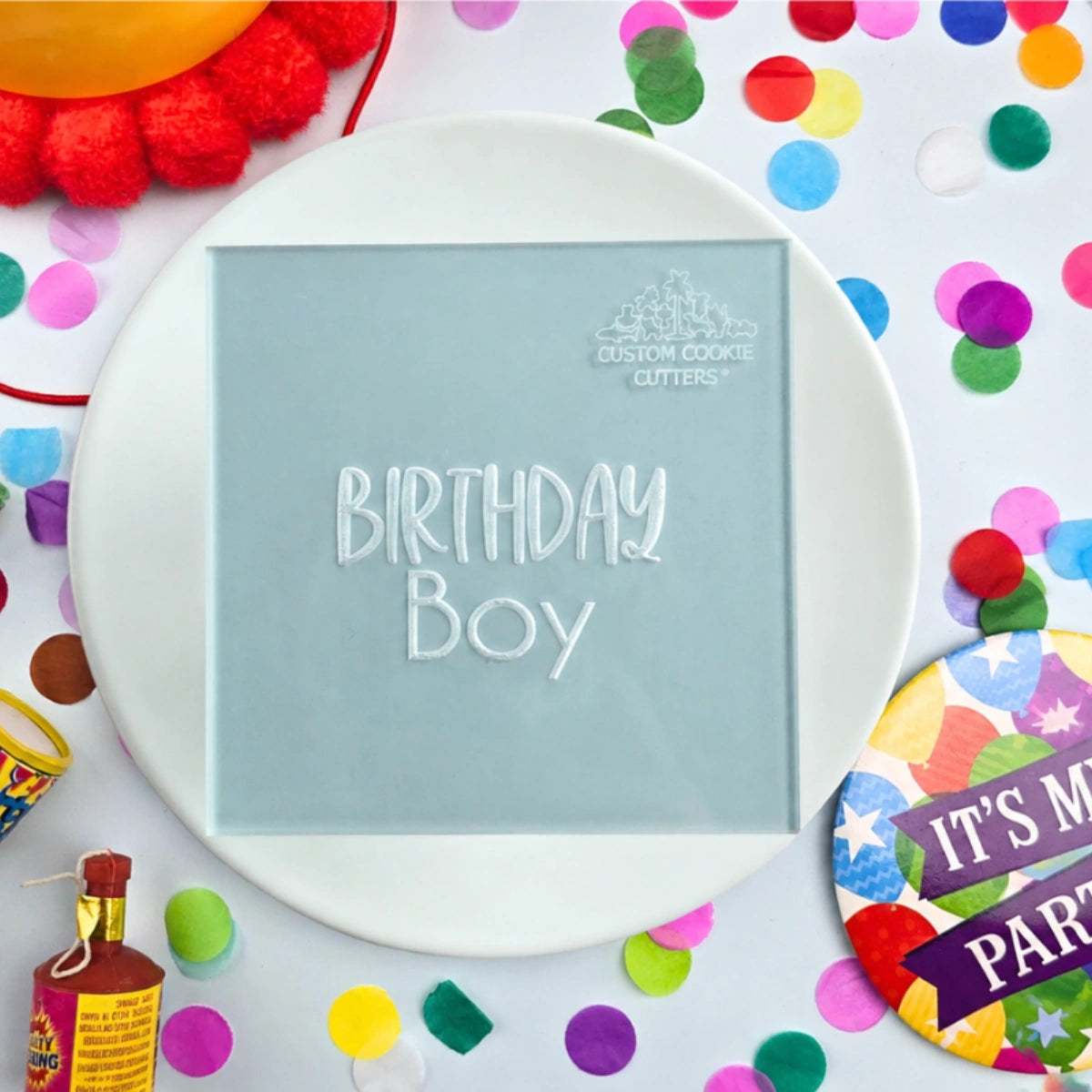 Birthday Boy Debosser - Custom Cookie Cutters