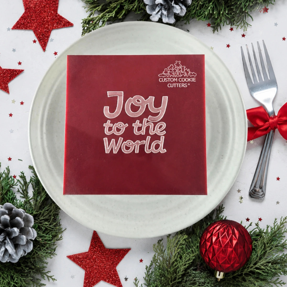 Joy to the World Debosser - Custom Cookie Cutters