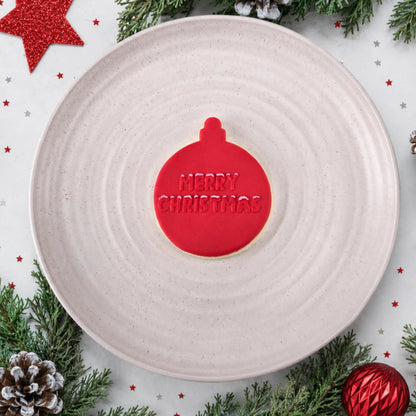 Merry Christmas Snow Debosser - Custom Cookie Cutters
